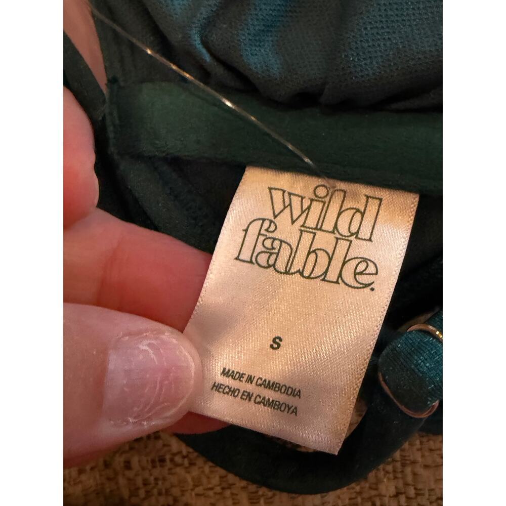 Wild Fable Women's High Shine Center Shell Bralette Teal Green Bikini Top Sz. S - Picture 8 of 10